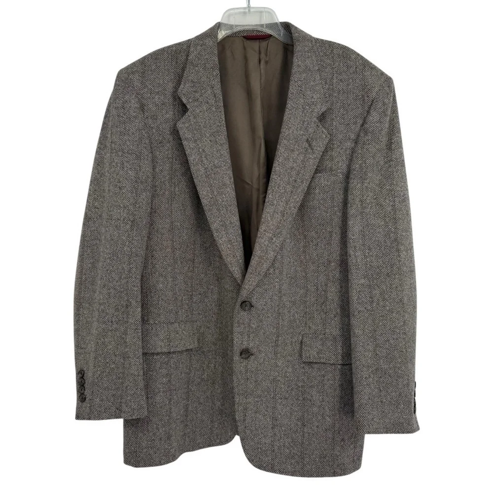 Hart Schaffner Marx Size 44L Wool Blazer Sport Coat Suit Jacket black 2 button